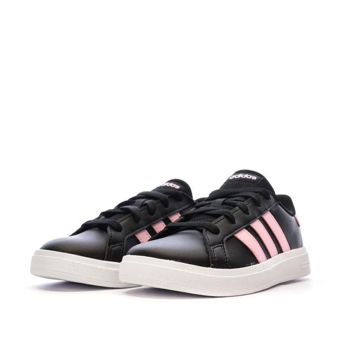 Baskets Noir/Rose Fille/ Femme Adidas Grand Court K Noir