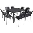 Table de jardin carrée en métal 120 cm et 8 fauteuils en métal-0