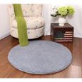 9679 Shlk Tapis Rond De 200 Cm Tapis De Lit De Chambre Fauteuil Dordinateur Chariot De Panier Pivota Gris
