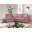 LISA DESIGN Brooke - canapé d'angle gauche - convertible - 5 places - en velours - Rose