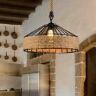 SODIAL Suspension en corde de chanvre - Noir - Ø30 cm - E27 - Design rétro - Éclairage intérieur