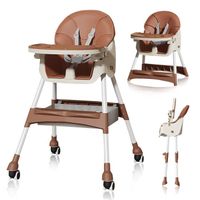 Chaise haute-chaise bebe 2 en 1-97x65x73cm-pliable-Multifonction-Avec quatre roues-Convient aux enfants âgés de 6 mois à 3 ans