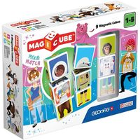 Geomag MagiCube 124 Mix & Match, Constructions Magnetiques et Jeux Educatifs, 9 Cubes Magnetiques