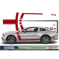 Ford Mustang BOSS 302 KCB - ROUGE - Kit Complet - Tuning Sticker Autocollant Graphic Decals
