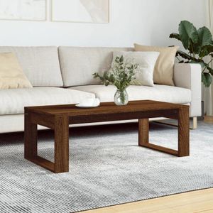 TABLE BASSE CHIC Table de salon Décor - Table basse chêne marron 102x50x35cm bois d'ingénierie FR11925