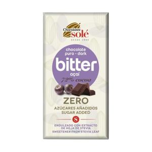 CHOCOLAT PÂTISSIER CHOCOLATES SOLE - Chocolat noir 72% avec açaí et stevia 100 g
