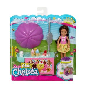 POUPÉE Mini-poupée Barbie Famille Brune Chelsea avec Char