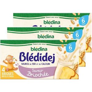 Dès 6 mois - Blédina Briques Lait & Céréales Blédiner saveur
