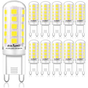 AMPOULE - LED Ampoule G9 LED - 4W Equivalent 33W 40W G9 Halogène, 420LM, Mini Lampe, Blanc Froid 6000K, Sans Scintillement, AC220-240V,Lot de 10