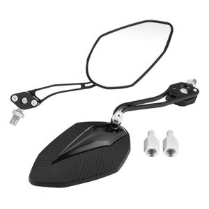 Rétroviseurs Moto Universels - E9 Homologués - 8mm - Verre Convexe - Noir