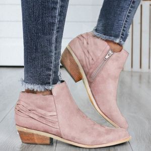 boots femme rose