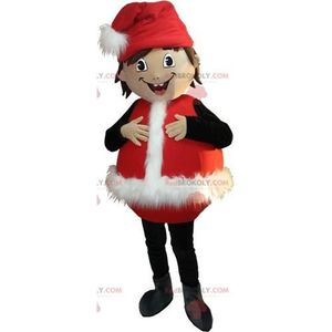 DÉGUISEMENT - PANOPLIE Mascotte de garçon souriant habillé en Père-Noël -