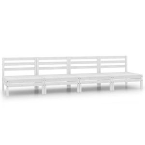 Salon bas de jardin Salon de jardin en Bois de pin massif, Ensemble de jardin 4 PCS, Couleur blanc M85