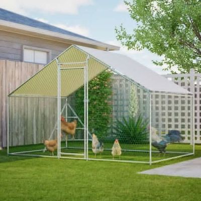 PawGiant Chicken Coop Enclos pour poulailler avec housse en métal portable pour petits animaux, canard, lapin, poule 218,4 x 101,6 cm PawGiant Chicken Coop Enclos pour poulailler avec housse en métal portable pour petits animaux, canard, lapin, poule 218,4 x 101,6 cm