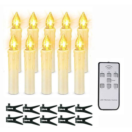 Bougies à LED Lot de 10 Bougies LED décoratives Bougie sans Flamme de avec télécommande à 10 Bougies à LED Lot de 10 Bougies LED décoratives Bougie sans Flamme de avec télécommande à 10
