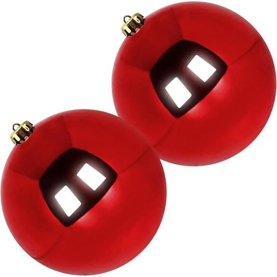 Boules De Noël Géantes Extérieur 10cm - Lot De 6 En Plastique Incassable - Or Brillant Et Mat - Pour Arbre Et Décoration