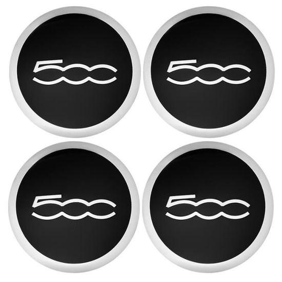 Lot De 4 Autocollants Emblème Fiat Abarth Pour Jantes 56 Mm (noir Et Rouge) - Personnalisation Voiture