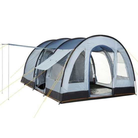 CampFeuer Tente tunnel "TunnelX" | bleu - gris | Grande tente familiale
