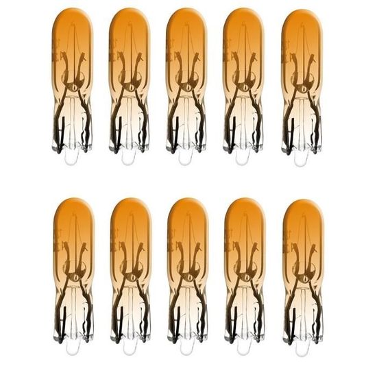 Huile De Fourche 10 W AMPOULE 12V 2W T5 W2x4.6D WEDGE ORANGE