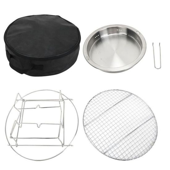 Grille Ronde En Inox Pour Barbecue, Cuisson Vapeur, Four - 28 Cm - Petits Trous, Chauffe Uniforme