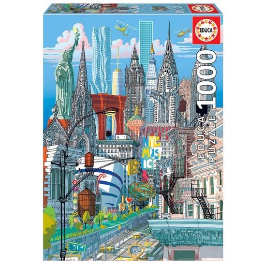 Collection Puzzles Showpiece New York - 2 Puzzles 1000 Pièces Chacun, 48x68cm, Carton épais 2.1mm | Taxi Jaune Et Central Park