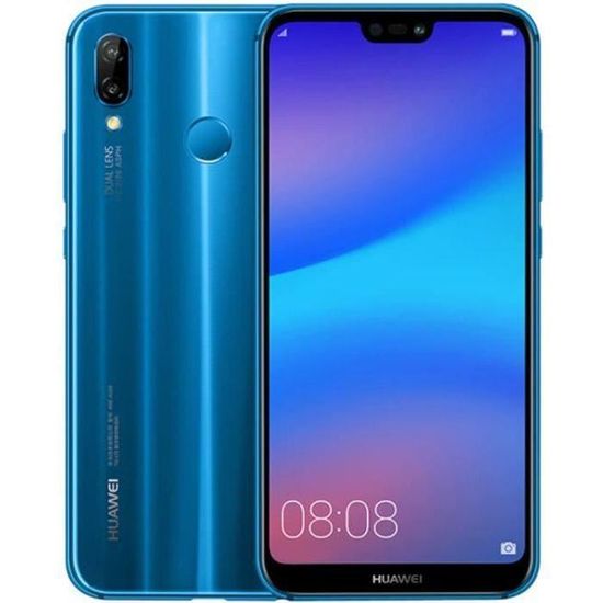 Smartphone Huawei P20 Lite 4+128GO Bleu - Android - 5,84 po - Lecteur d'empreintes digitales