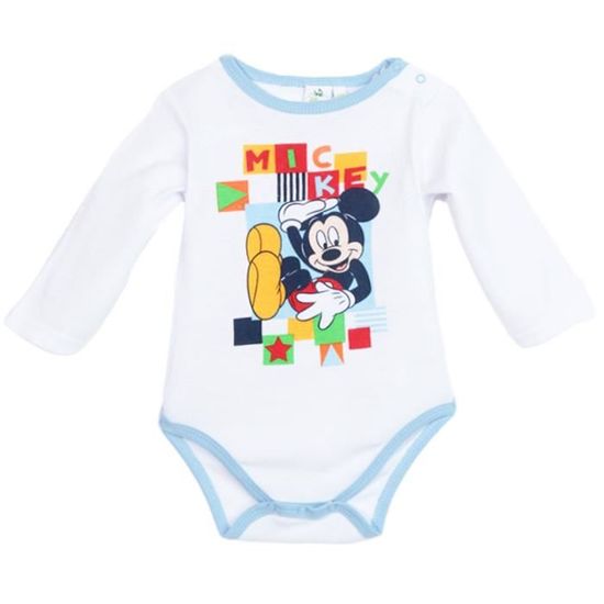3 mois, Blanc//bleu Body b/éb/é gar/çon manches courtes Mickey 3 couleurs de 3 /à 23mois