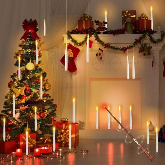 Bougie Flottante Anniversaire Bougies À Led Flottantes Magiques À Suspendre Avec Baguette, Led Sans Bougies Flottantes