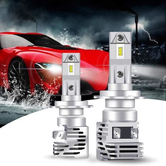 Ampoules Phares LED H4 110W 2600LM - 2 Pièces, Lumière Jaune 3000K, Pour Voiture, Moto, SUV