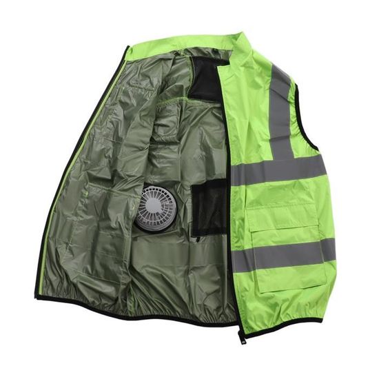 Gilet Ventilé 3 Vitesses - Veste Climatisée Pour Travaux Extérieurs, Construction, Pêche, Sport, Avec Poches Zippées