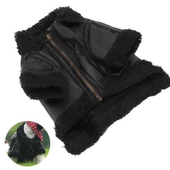 LSS Veste en cuir pour chien Dog Leather Jacket pais Coupe-vent Hiver ...
