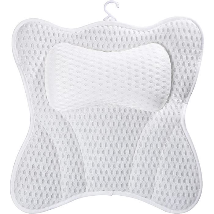 Oreiller De Bain Confort Premium - Coussin De Baignoire En Maille 4D Respirante Avec Ventouses Puissantes - Idéal Spa & Bain à Remous