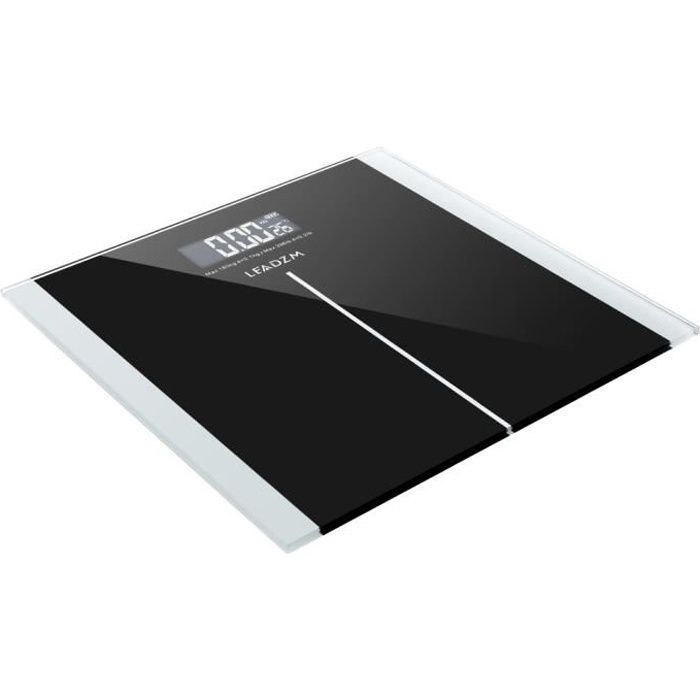 Pèse Personne Électronique, Marche-Arrêt Automatique, Grand Écran LCD, 28*28cm - 180kg-0.1kg, Noir
