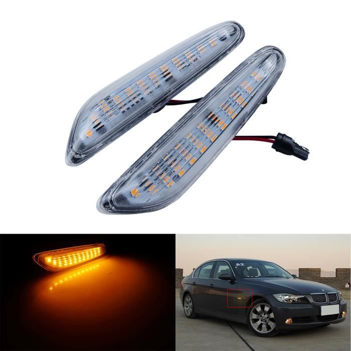2x Jaune transparent LED répéteur latérale Indicateur Clignotant Pour BMW E81 E82 E87 E88 E46 E90 E91 E92 E93 E60 E61 X1 E84 X3 E83