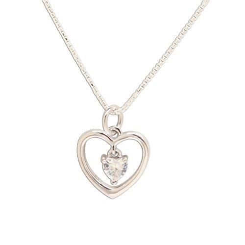 Chaine De Cou Vendue Seule FF104 Les femmes en argent sterling « danse de coeur » Simulé pour les enfants de naissance, l'adolescen