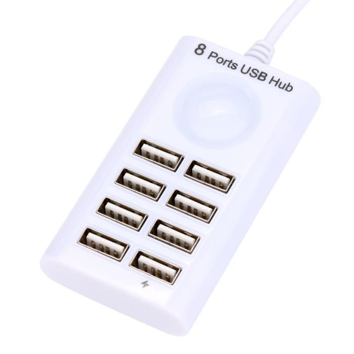 8in 1 USB 2.0 de Splitter USB haute vitesse 60 Mo - s 8 ports adaptateur convertisseur WH D12
