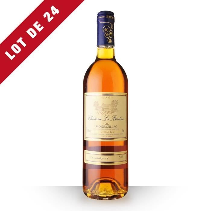 Lot de 24 - Château la Borderie 1990 AOC Monbazillac - 24x75cl - Vin Blanc