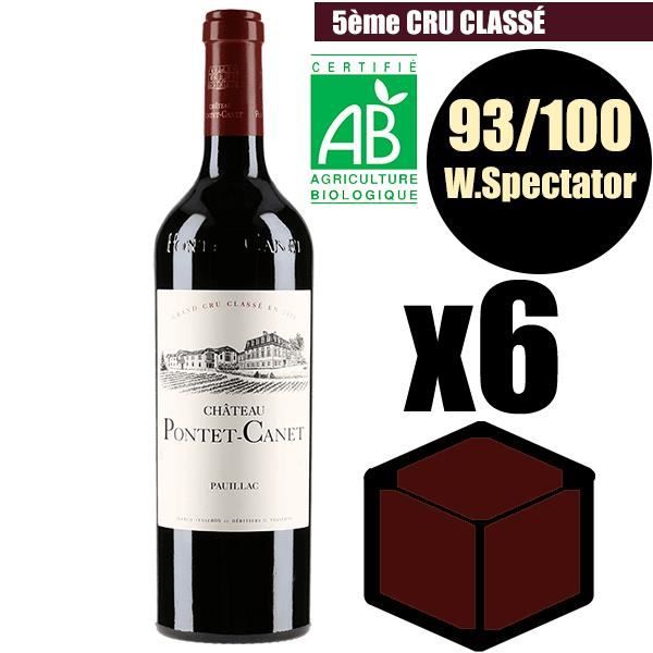 X6 Château Pontet-Canet 2014 75 cl AOC Pauillac 5ème Cru Classé Vin Rouge Vino Organico