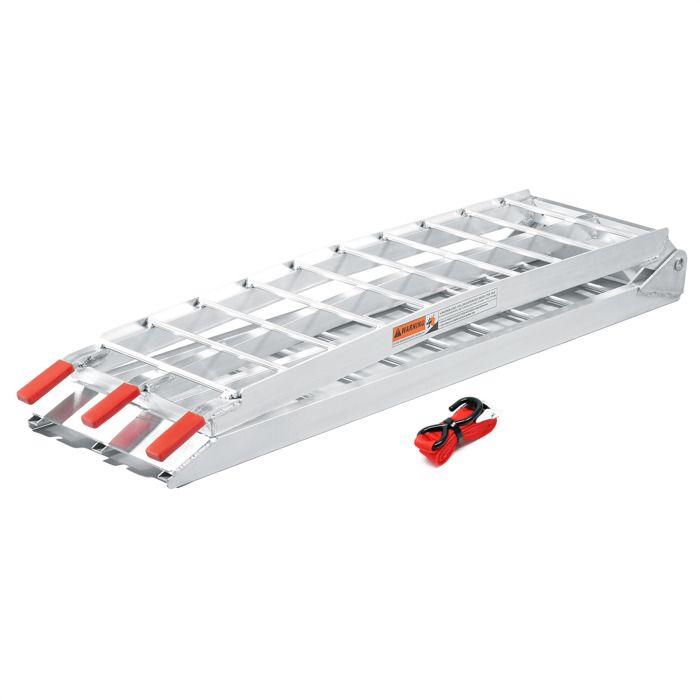 Rampe de chargement moto ATV quad pliable aluminium rampe rail collision avec pieds 226cm 680kg - 30186