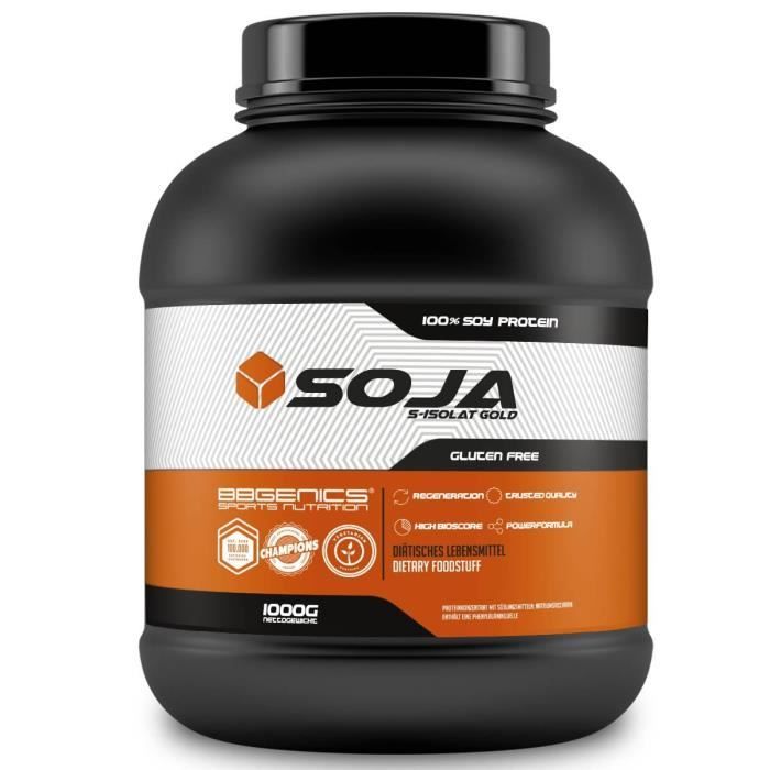 Soja Isolate GOLD - (100% végétalien protéines de soja naturel, lactose, protéine naturelle isolée), 1000g banane: Hygiène et