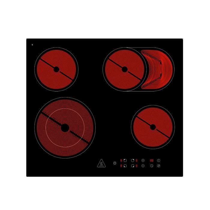 table de cuisson vitrocéramique respekta plaque de cuisson à encastrer autonome Touch Timer 60 cm