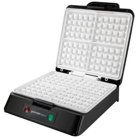 GOURMETmaxx Gaufrier pour 4 gaufres belges - Gaufrier avec revêtement anti-adhésif en céramique de très haute qualité pour 4 gaufres