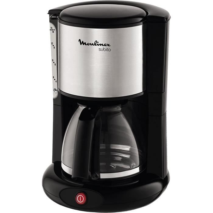 MOULINEX Cafetières filtre SUBITO inox 10/15 Tasses Machine à café cafetière électrique Cafetière Capacité 1.25L Antigoutte Porte-