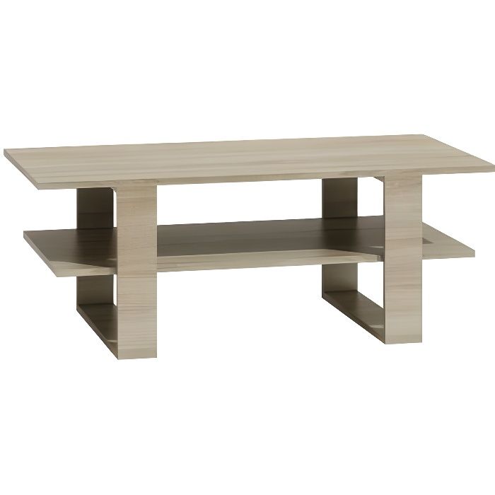 VEGA - Table basse rectangulaire -120x60x55 - Avec étagère - Table de salon design - Table à café style moderne - Sonoma