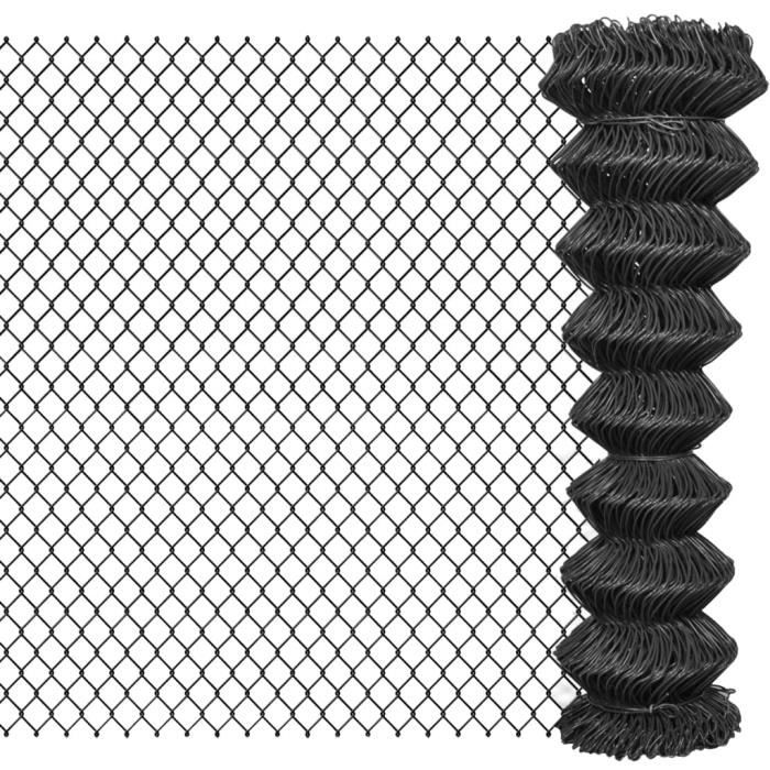 ♫9534 Clôture à mailles Classique - Clôture de jardin Brise vue Acier 25 x 1,5 m Gris FNCM®