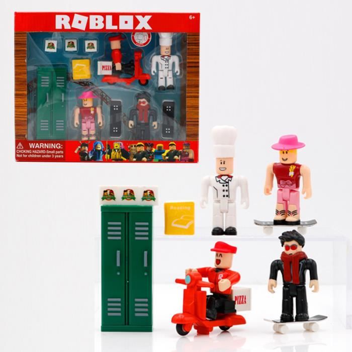 4 pcs / lot ROBLOX travail dans une pizzeria jeu 8.5 cm PVC Suite poupées jouets modèle Figurines blocs de construction cadeaux
