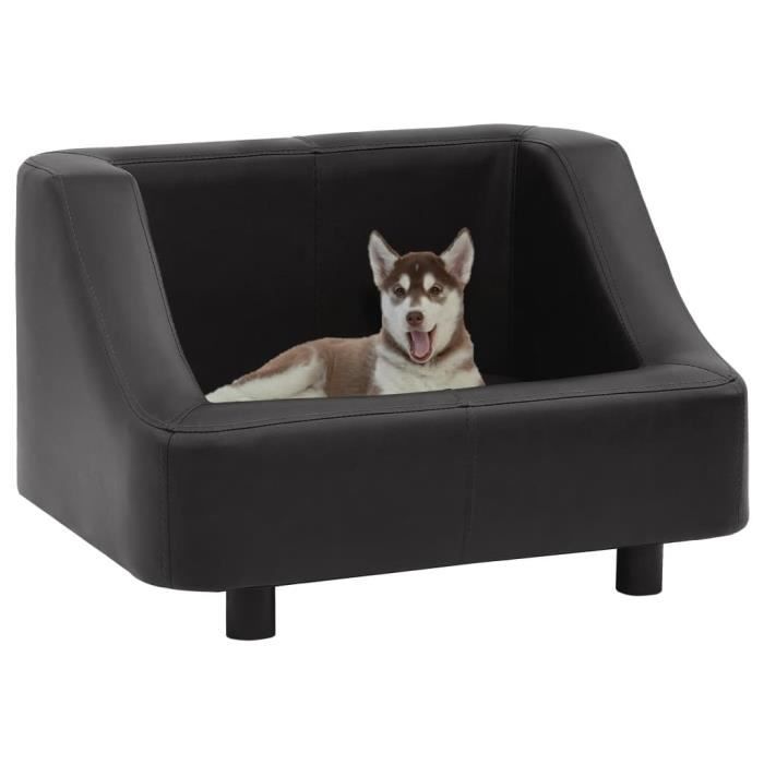 Excellent Qualité :) Canapé pour chien Canapé chien chat sur pied - Panier pour Chien - Noir 67x52x40 cm Similicuir &62662&