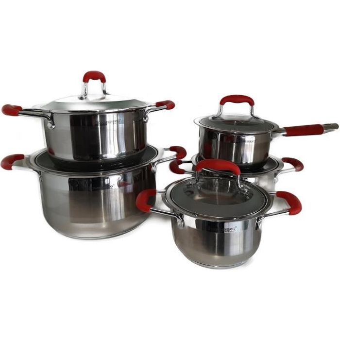 Professionnel Batterie Casseroles Inox 10 Pièces Tous TYpes Feux Induction
