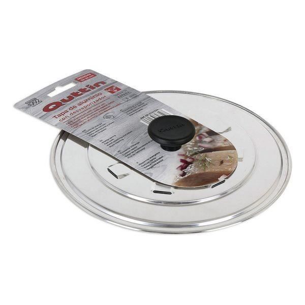 Couvercle pour poêle avec valve de dépressurisation fait en aluminium argenté Dimensions - Ø 28 cm