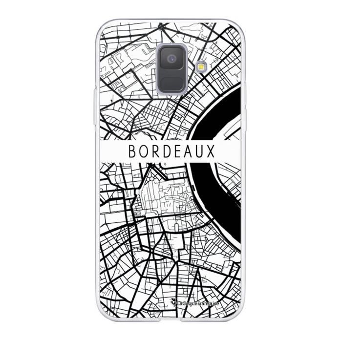Coque Samsung Galaxy A6 2018 360 intégrale transparente Carte de Bordeaux Ecriture Tendance Design La Coque Francaise